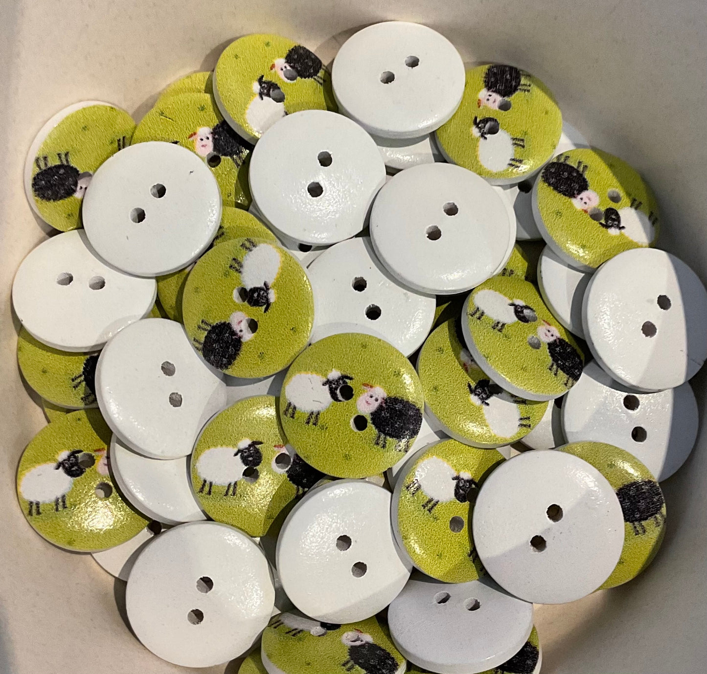 *Loose Buttons -Wooden Sheep Print