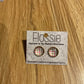 *Earrings Pink & Brown Tartan Studs