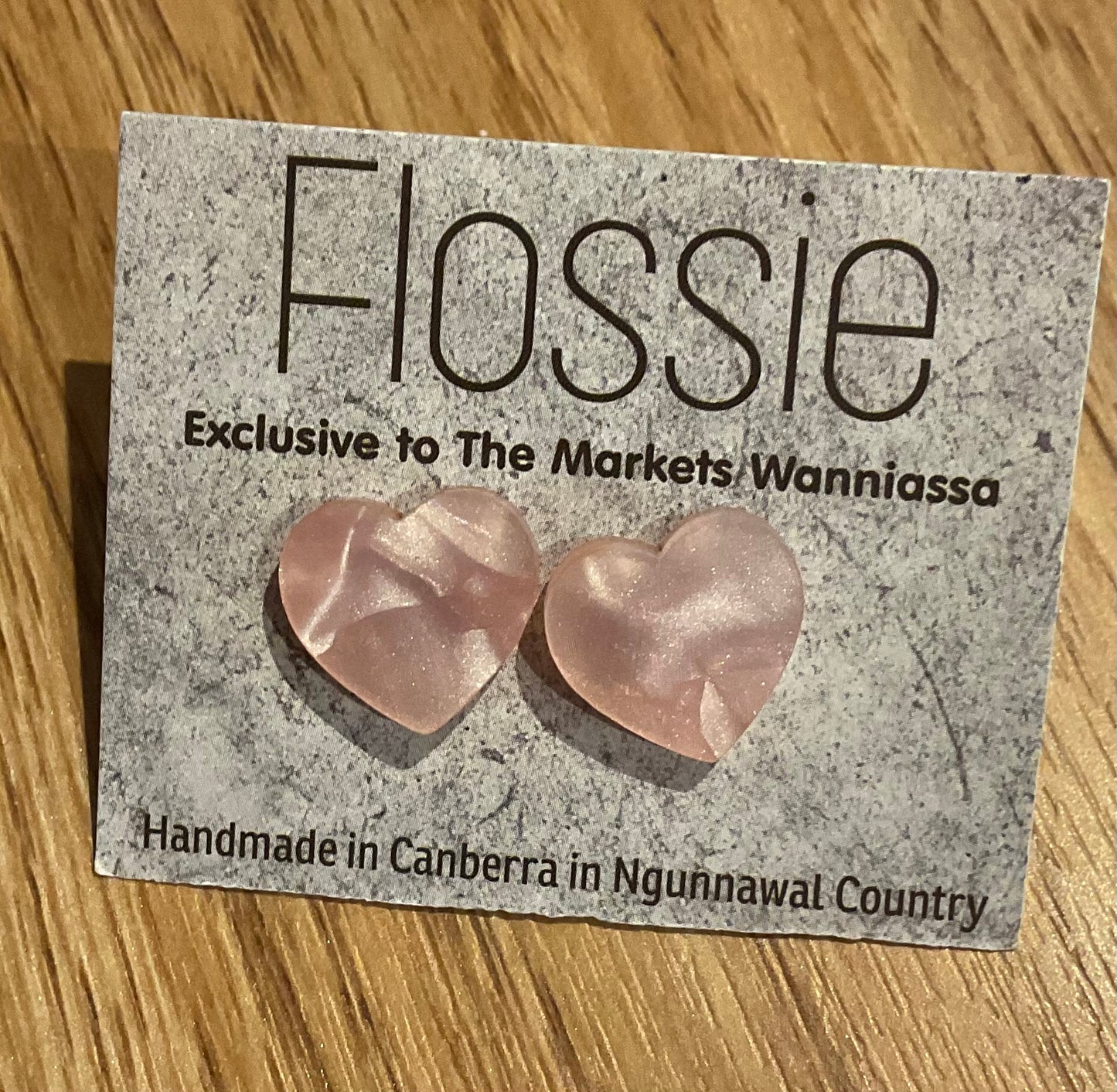 *Earrings Pink Terazzo Heart Studs