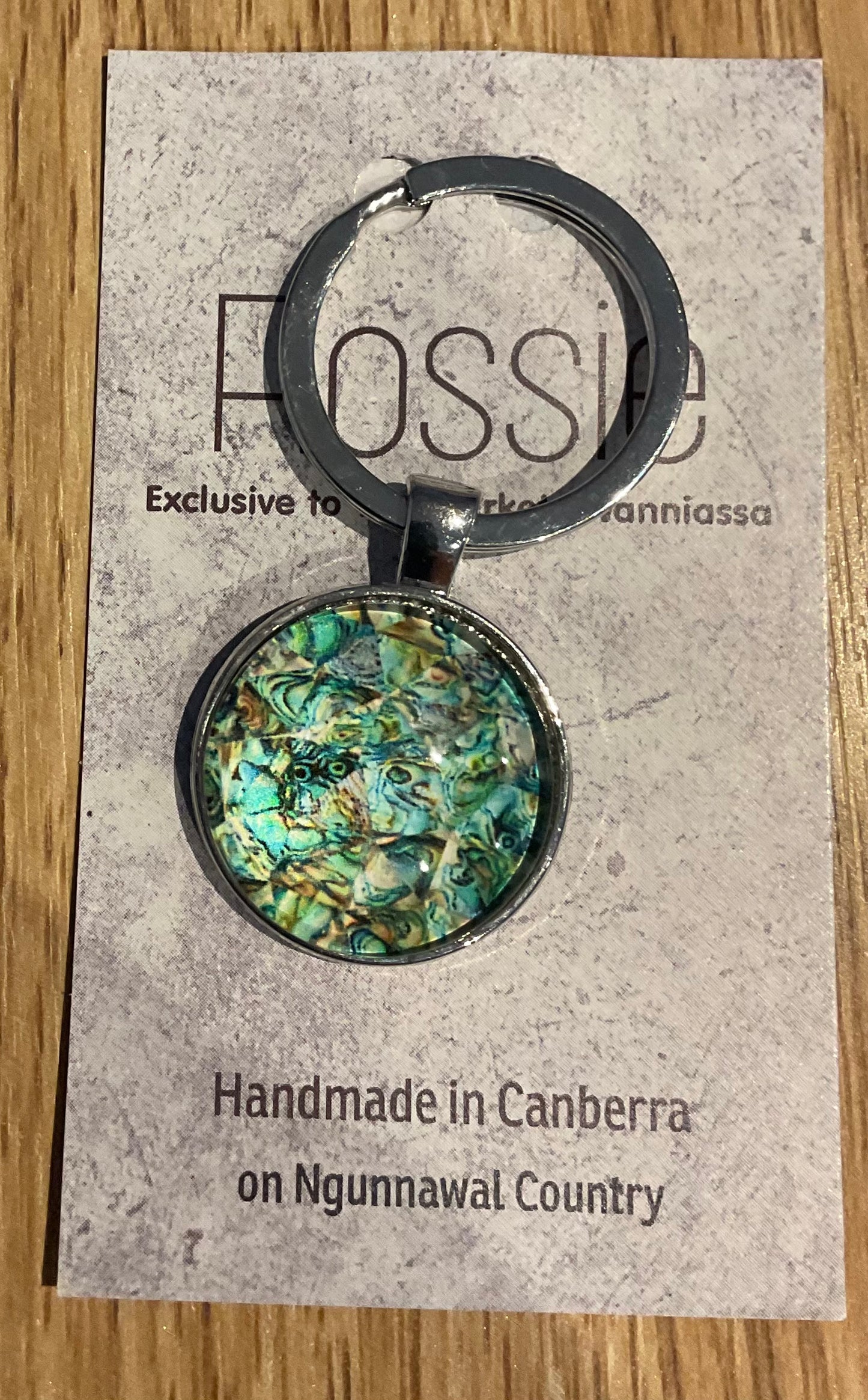 *Glass Dome Keychain Silver