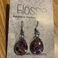 *Earrings Hand Poured Glitter Resin Dangles Purple