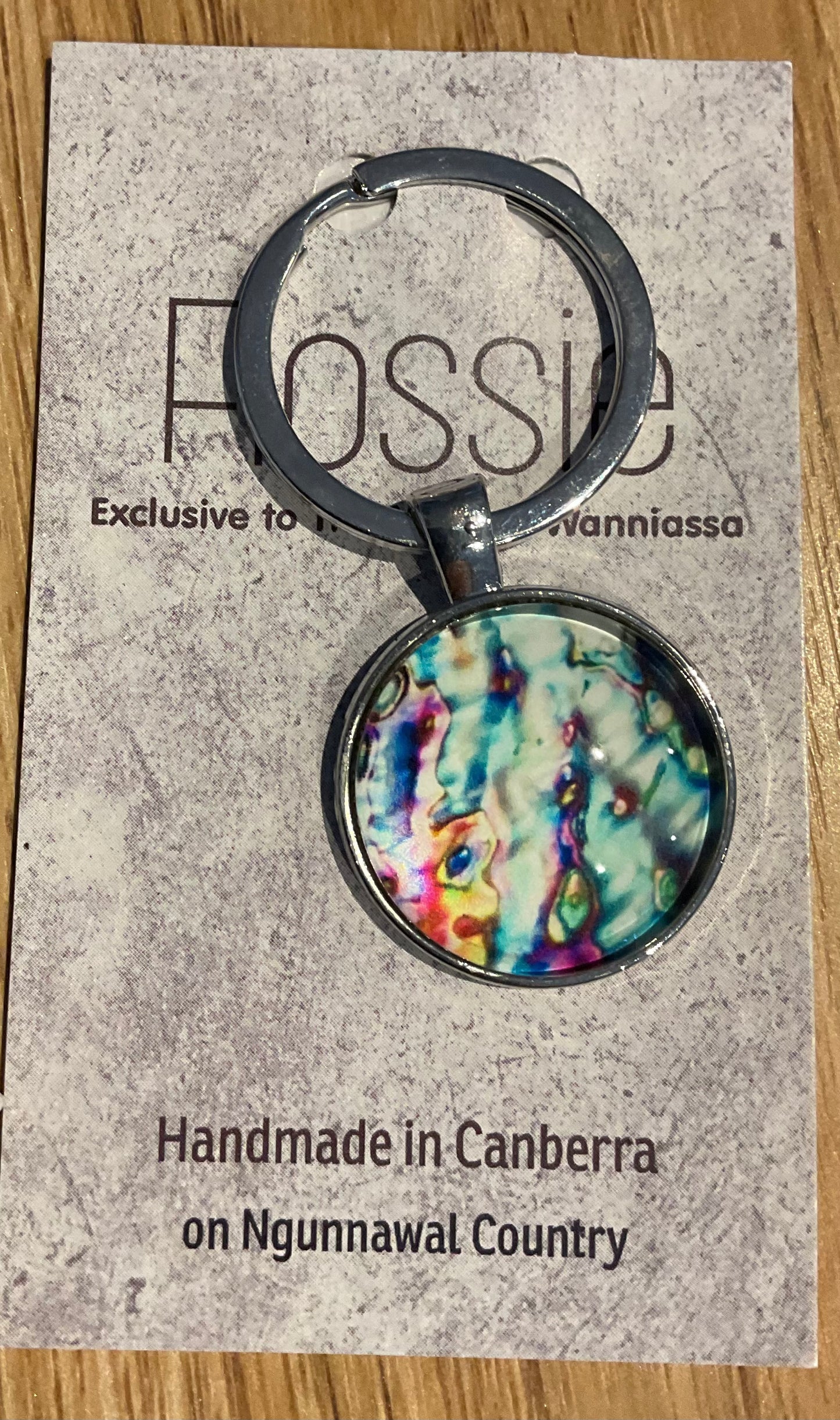 *Glass Dome Keychain Silver