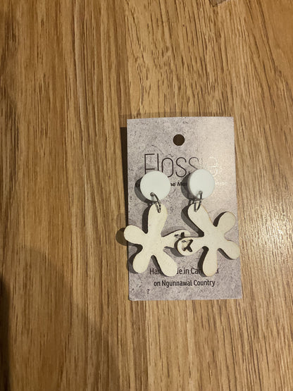 *Earrings Hand Painted Flower Dangles
