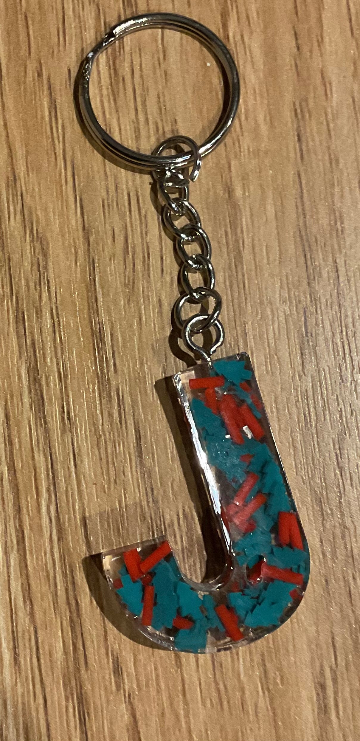 *Keychain Resin Letter J