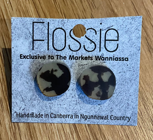 *Earrings Animal Print Round Studs