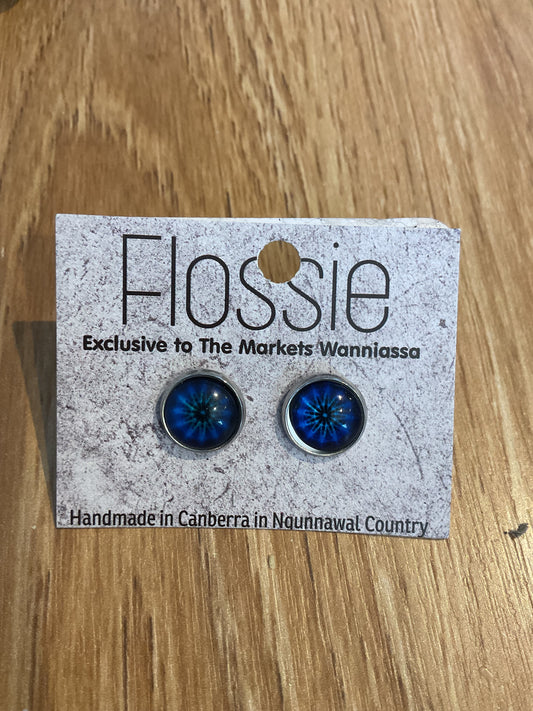 *Earrings Mandala Glass Dome Studs