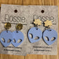 *Earrings Acrylic Blue Alien Dangles