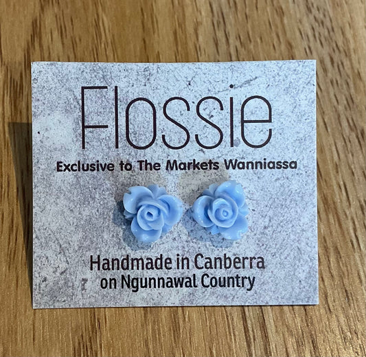 *Earrings Flowers Blue Studs