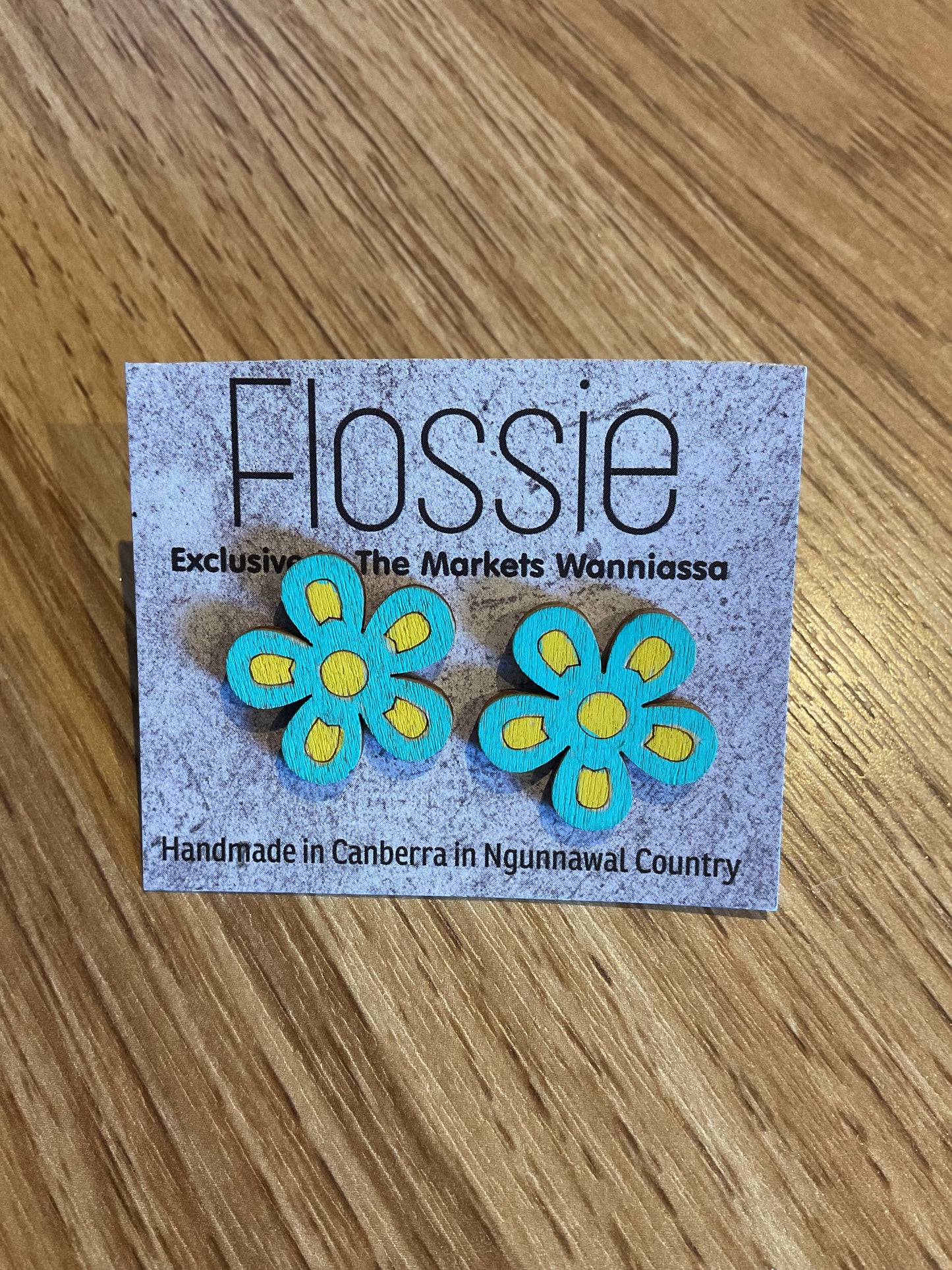 *Earrings Flower Handpainted Studs
