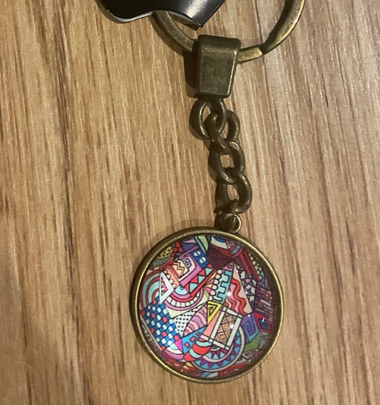 *Glass Dome Keychain Bronze