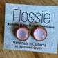 *Earrings Wooden Pearly Pink Dome Studs
