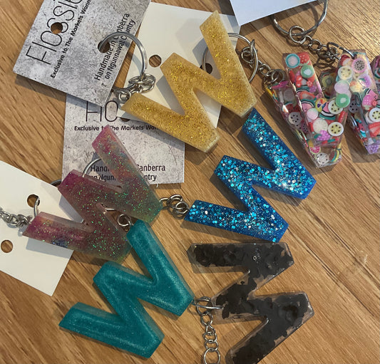 *Keychain Resin Letter W