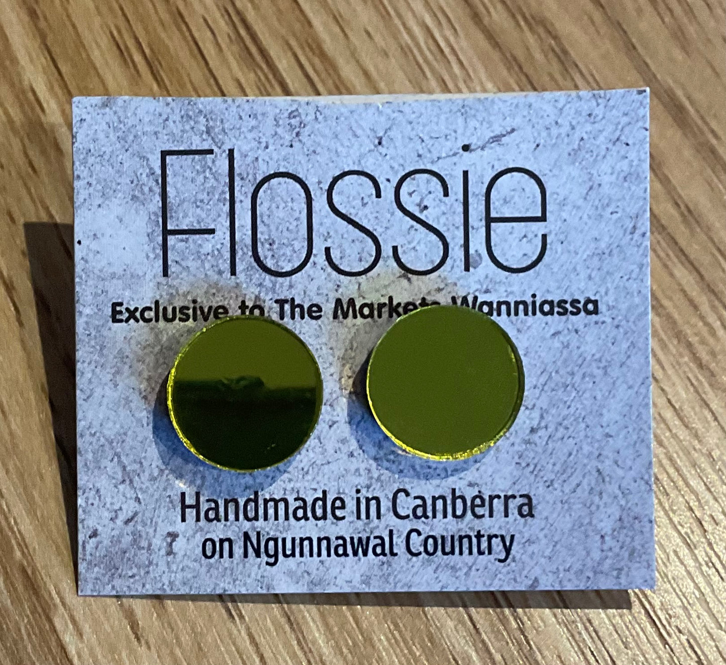 *Earrings Mirror Yellow Studs