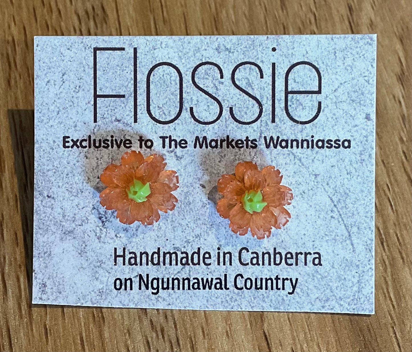 *Earrings Orange Flower Studs