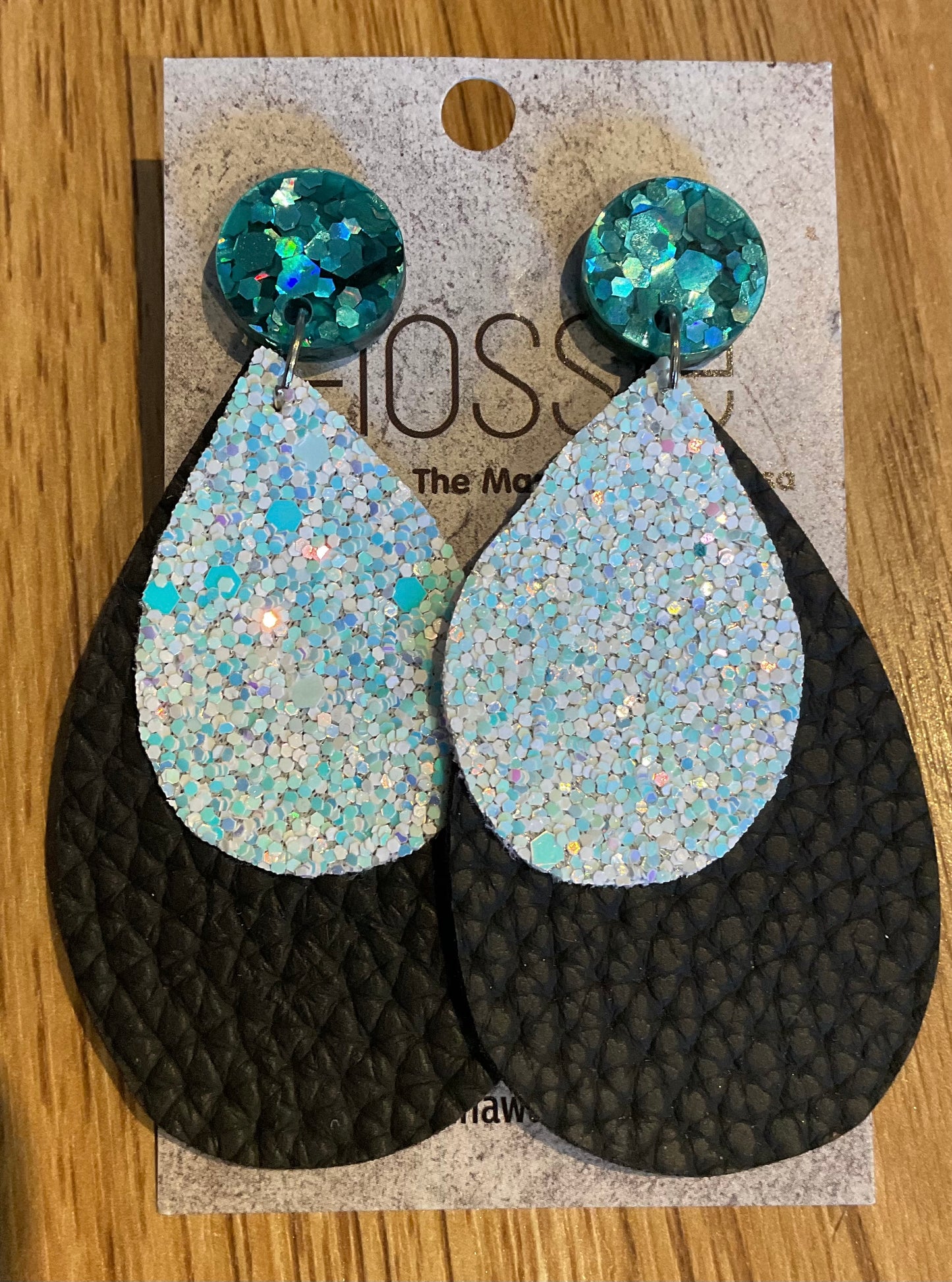 *Earrings Black & Glitter Dangles