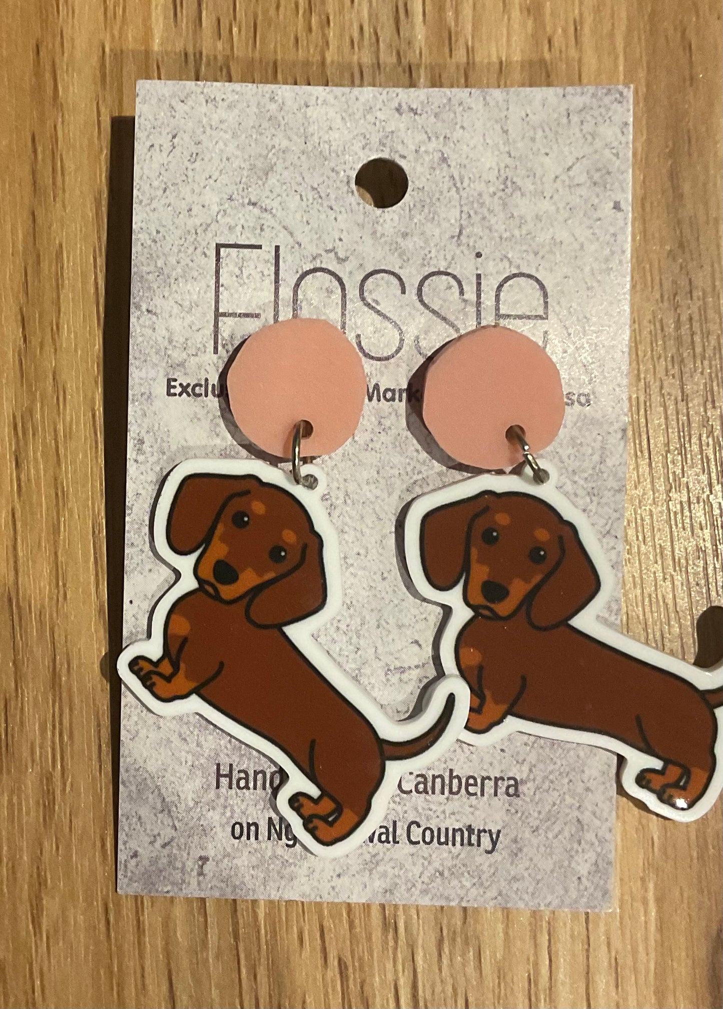 *Earrings Sausage Dog Dangles