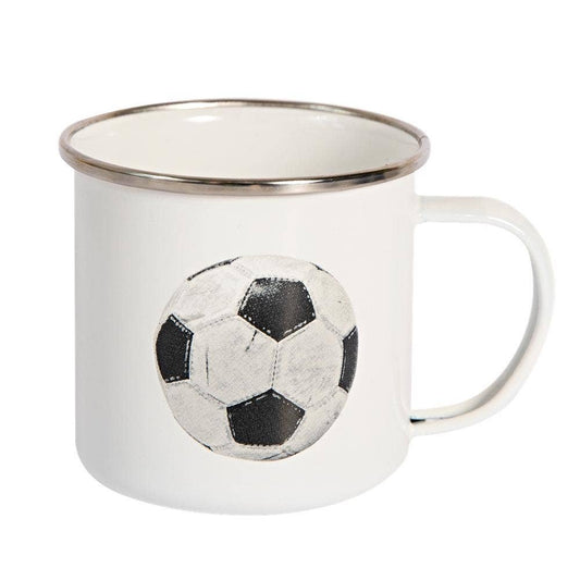 Worn Soccer Ball Enamel Mug
