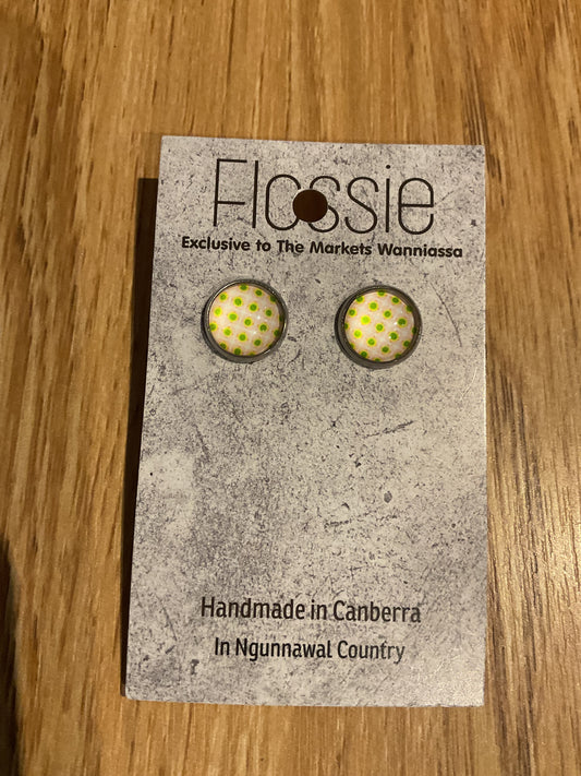 *Earrings Lime Spots Studs