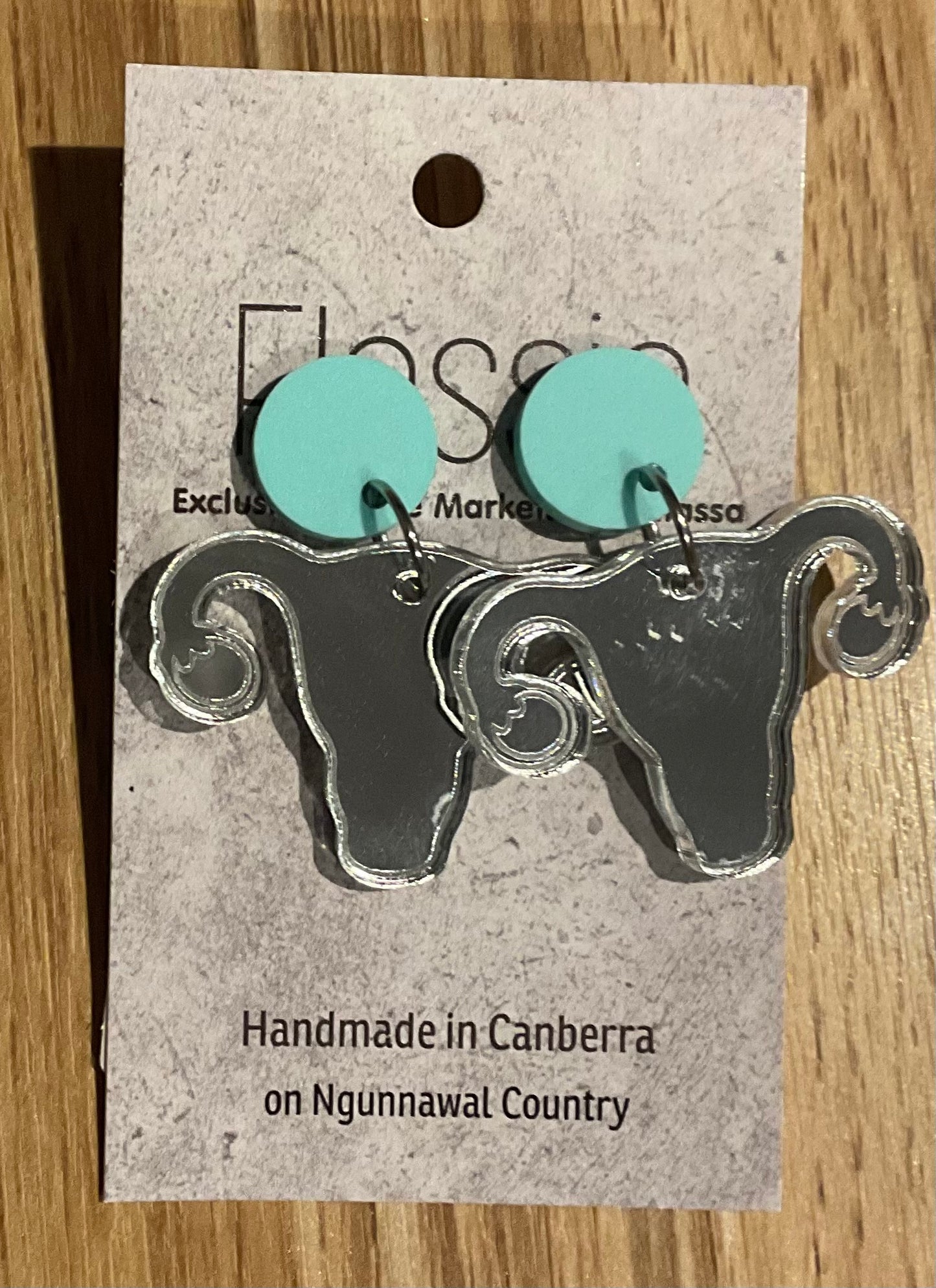 *Earrings Acrylic Mirror Uterus Dangles