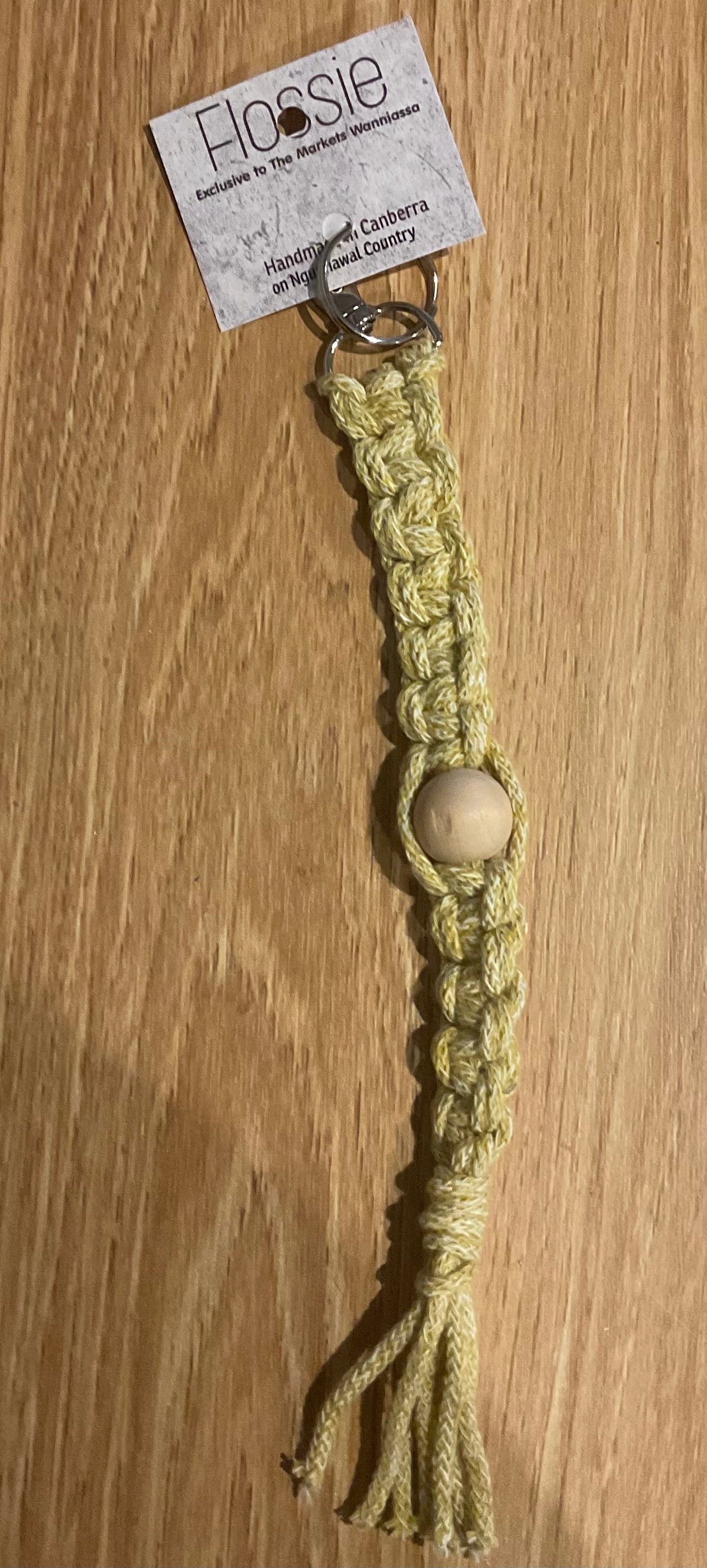 *Macrame Keychain Mustard Bead
