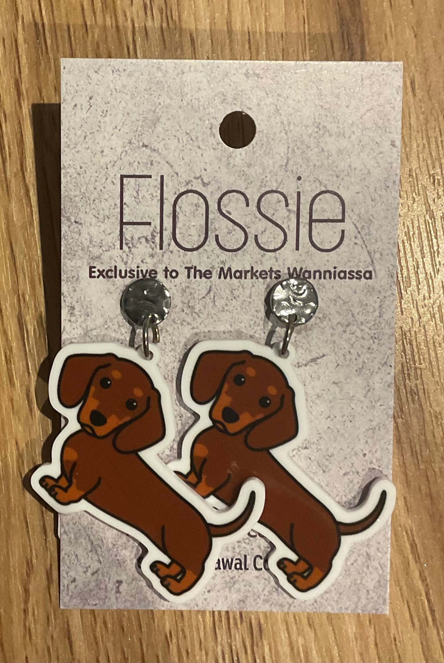 *Earrings Sausage Dog Dangles