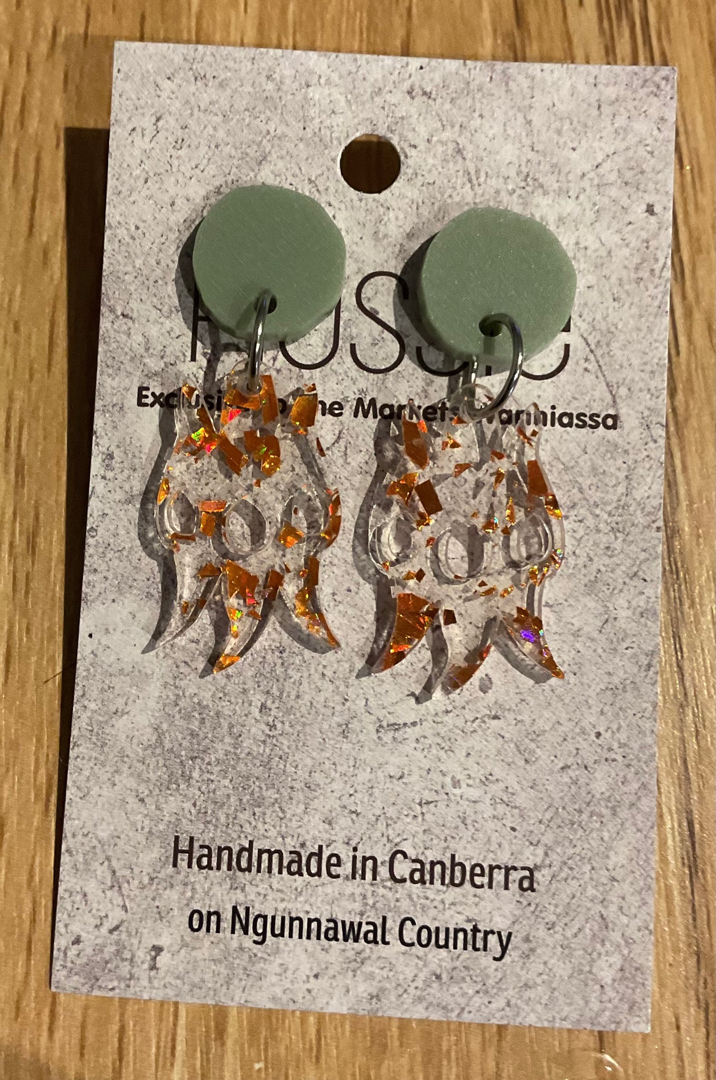*Earrings Acrylic Sturt Pea Dangles