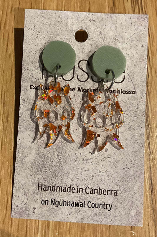 *Earrings Acrylic Sturt Pea Dangles