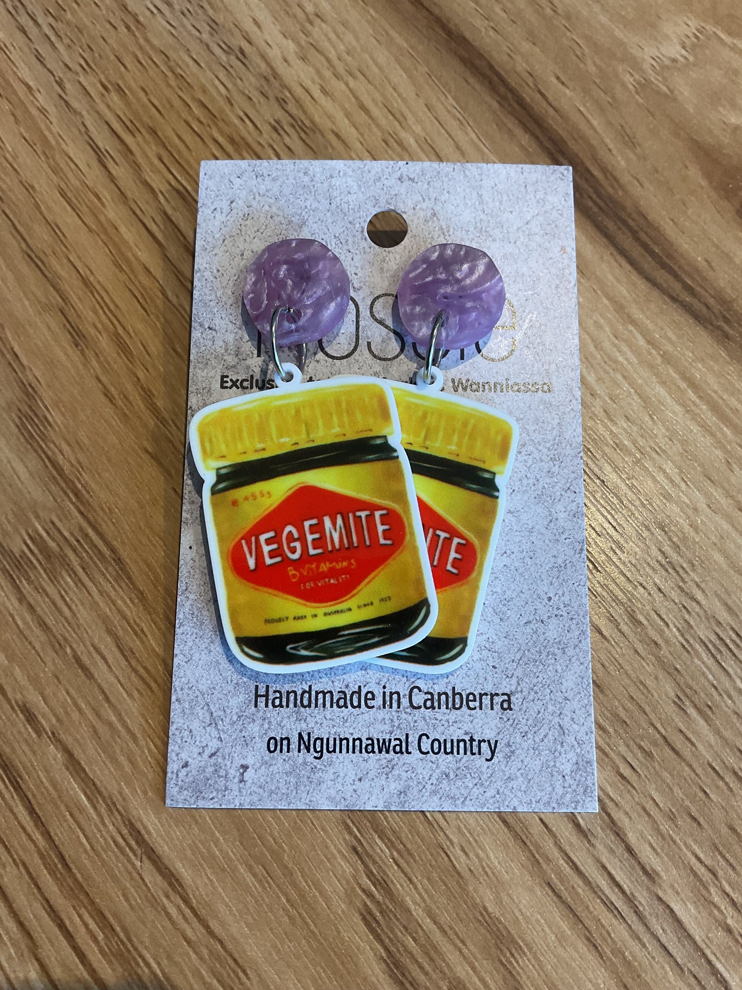 *Earrings Vegemite Dangles