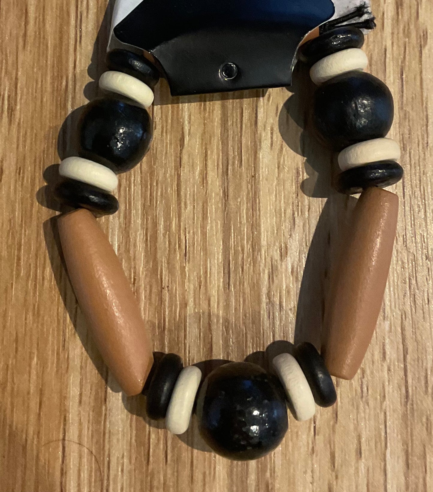 *Bracelet Wooden Beads Natural and Chunky Brown