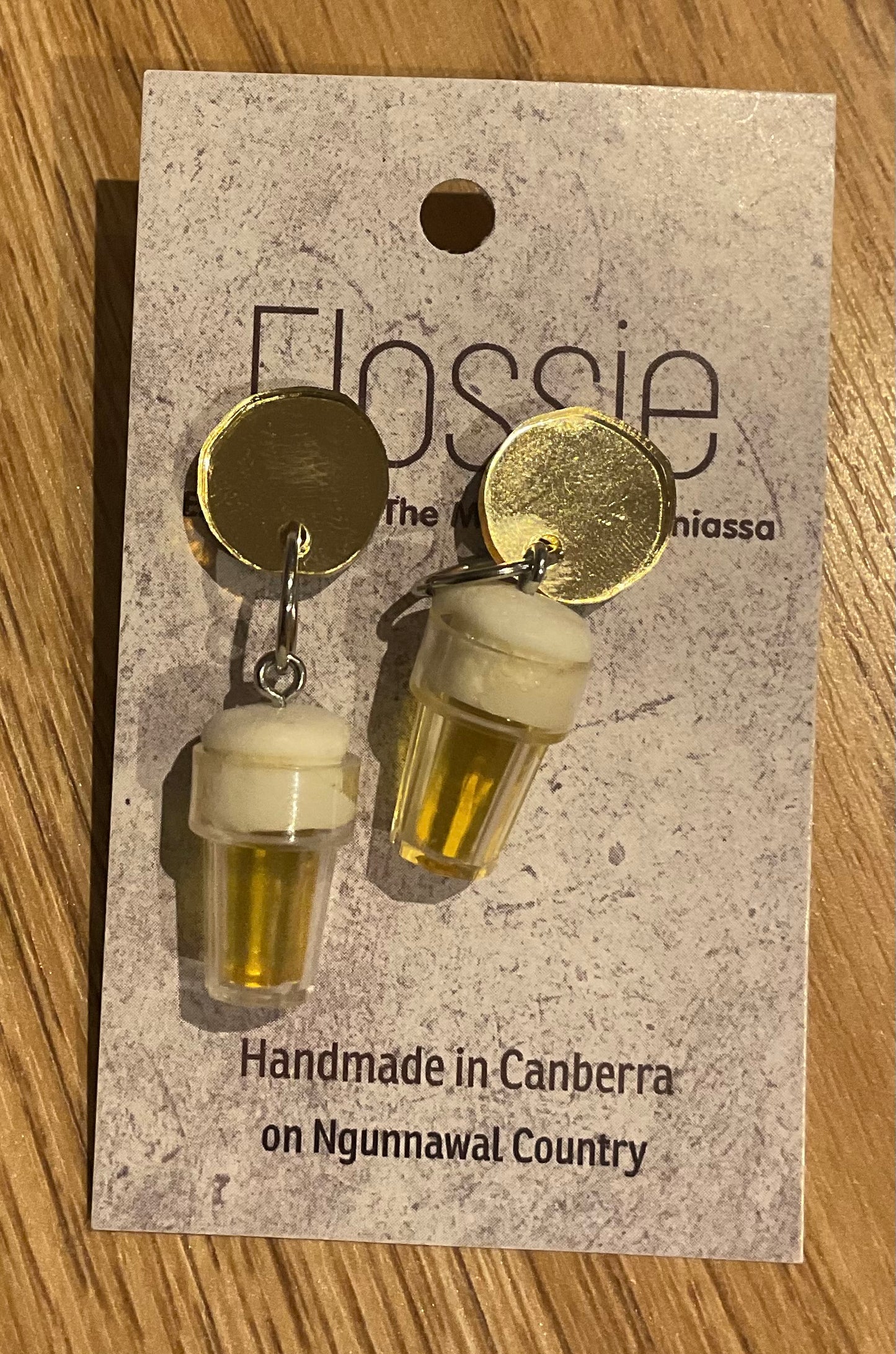 *Earring Beer Schooner Dangles