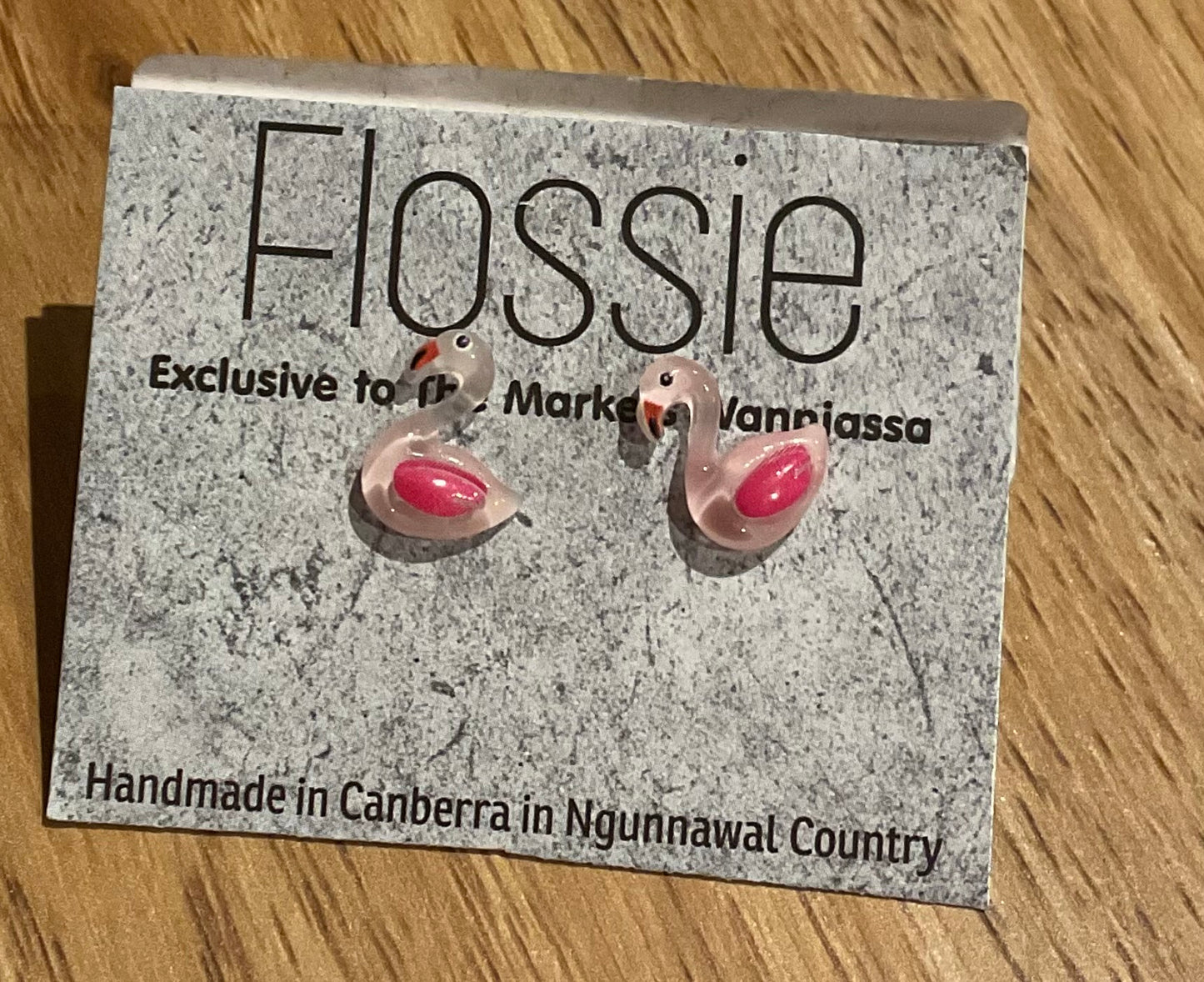 *Earrings Pink Flamingo Studs