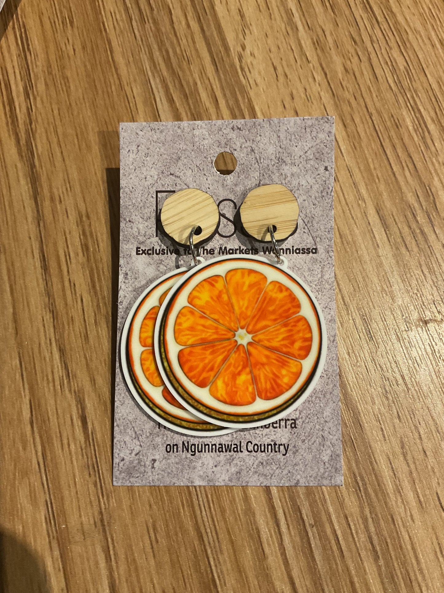 *Earrings Orange Slices Dangles