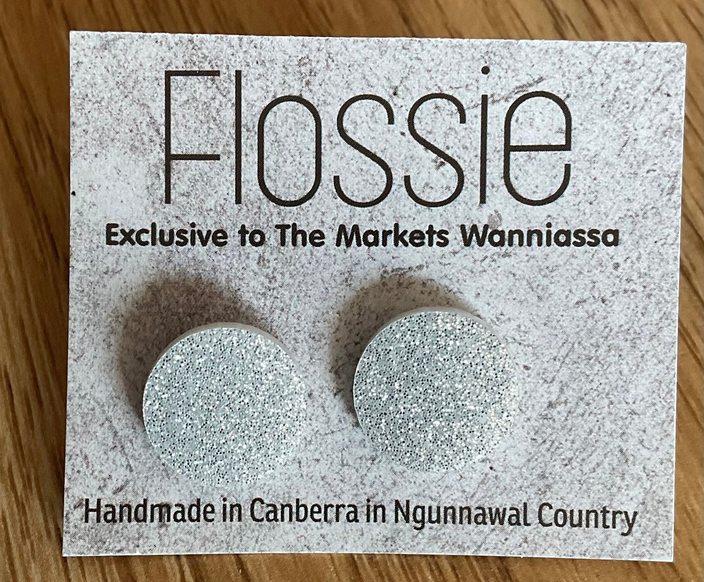 *Earrings Silver Glitter Studs