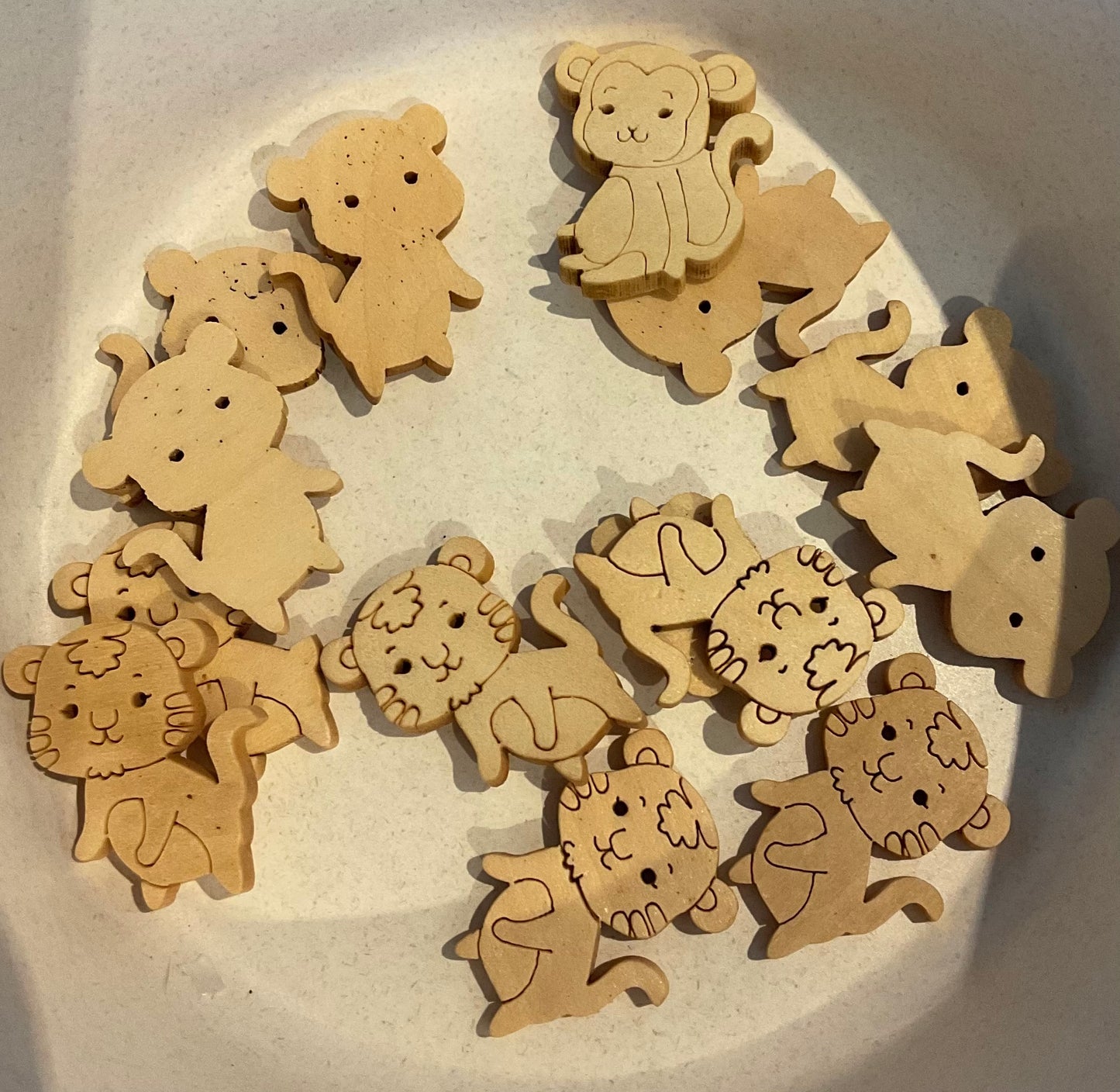 *Loose Buttons -Wooden Tiger