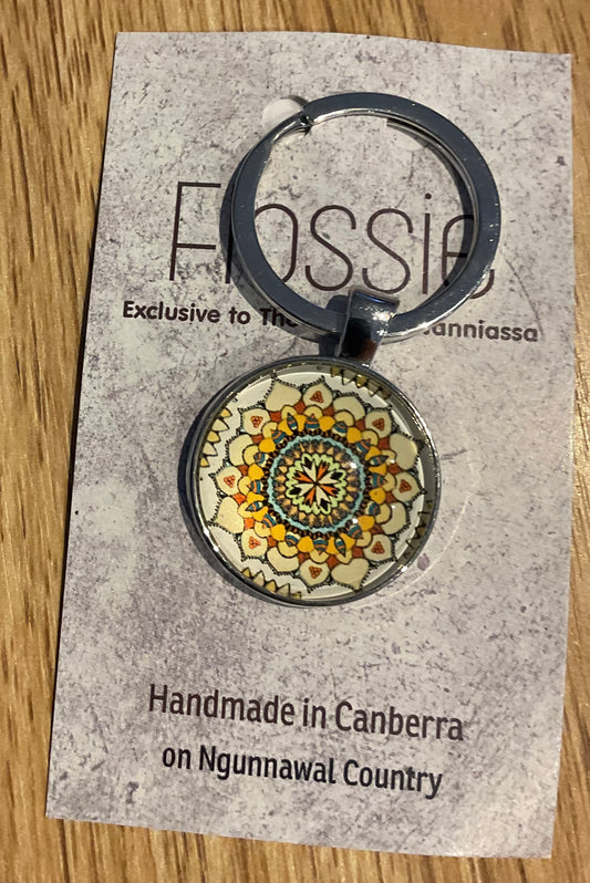 *Glass Dome Keychain Silver