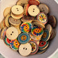 *Loose Buttons -Wooden Printed Designs