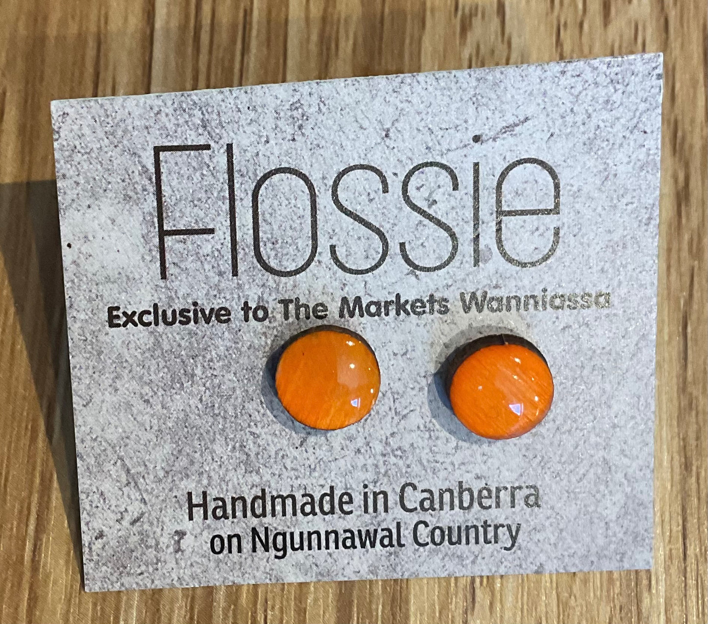 *Earrings Painted Light Orange Resin Studs