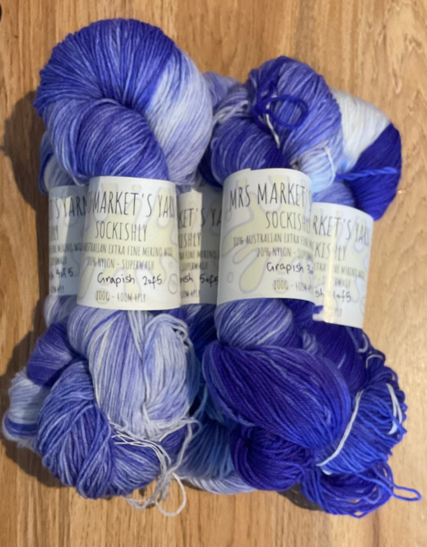 *Sockishly Yarn 4ply Grapish
