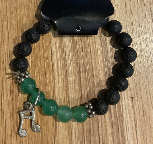 *Bracelet Lava Beads and Gemstones