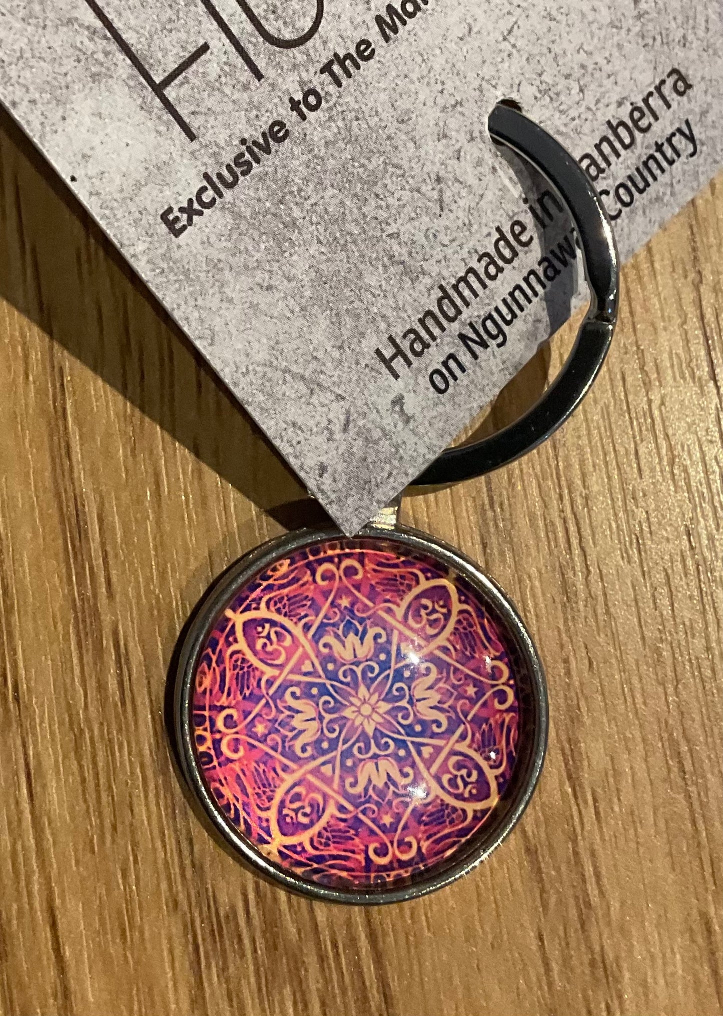 *Glass Dome Keychain Silver