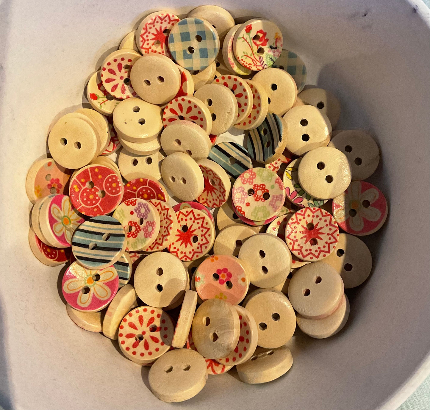 *Loose Buttons - Wooden Printed Patterns