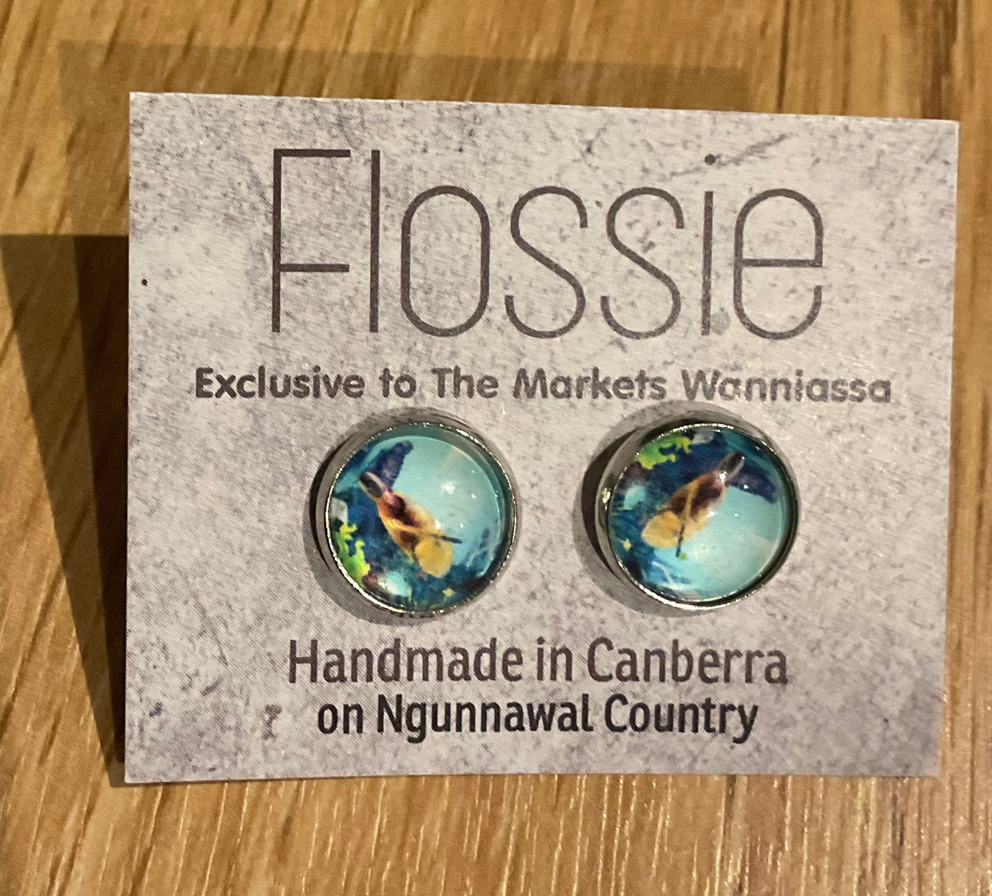 *Earrings Turtle Glass Studs