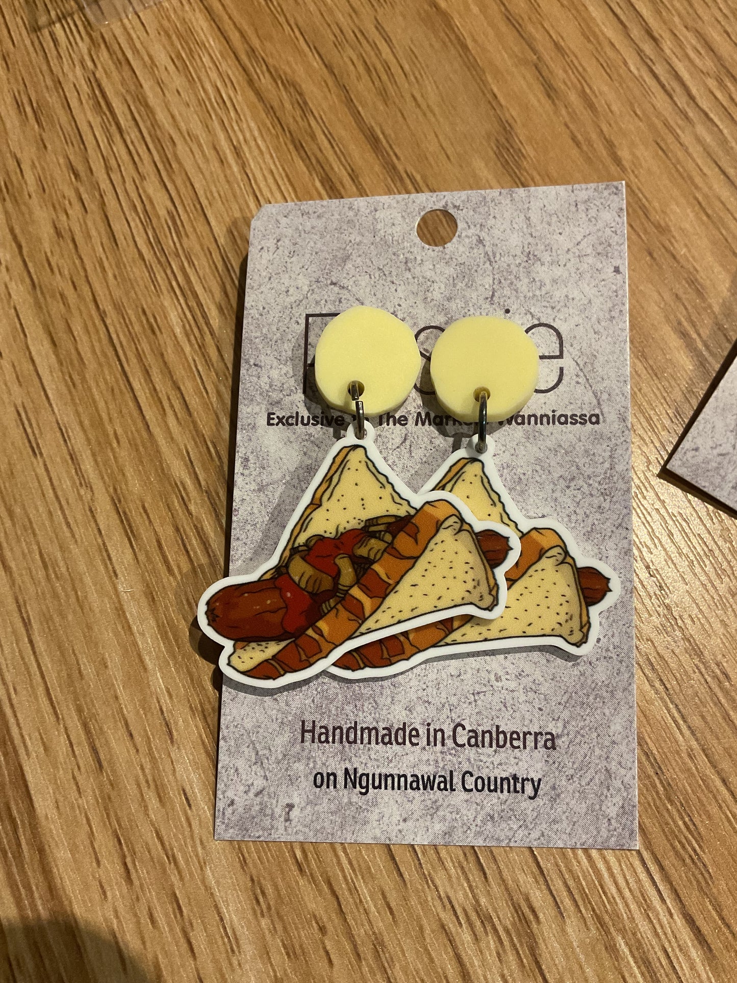 *Earrings Sausage Sandwich Dangles