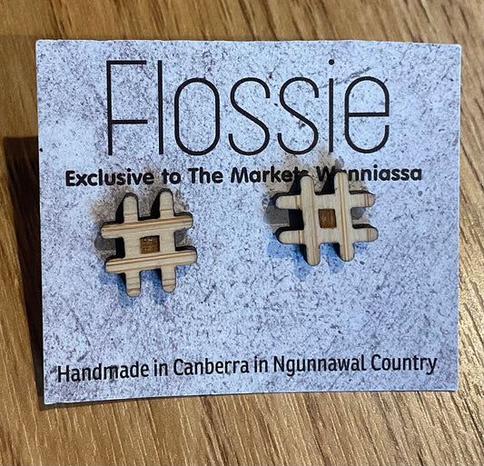 *Earrings Hash Tag Studs