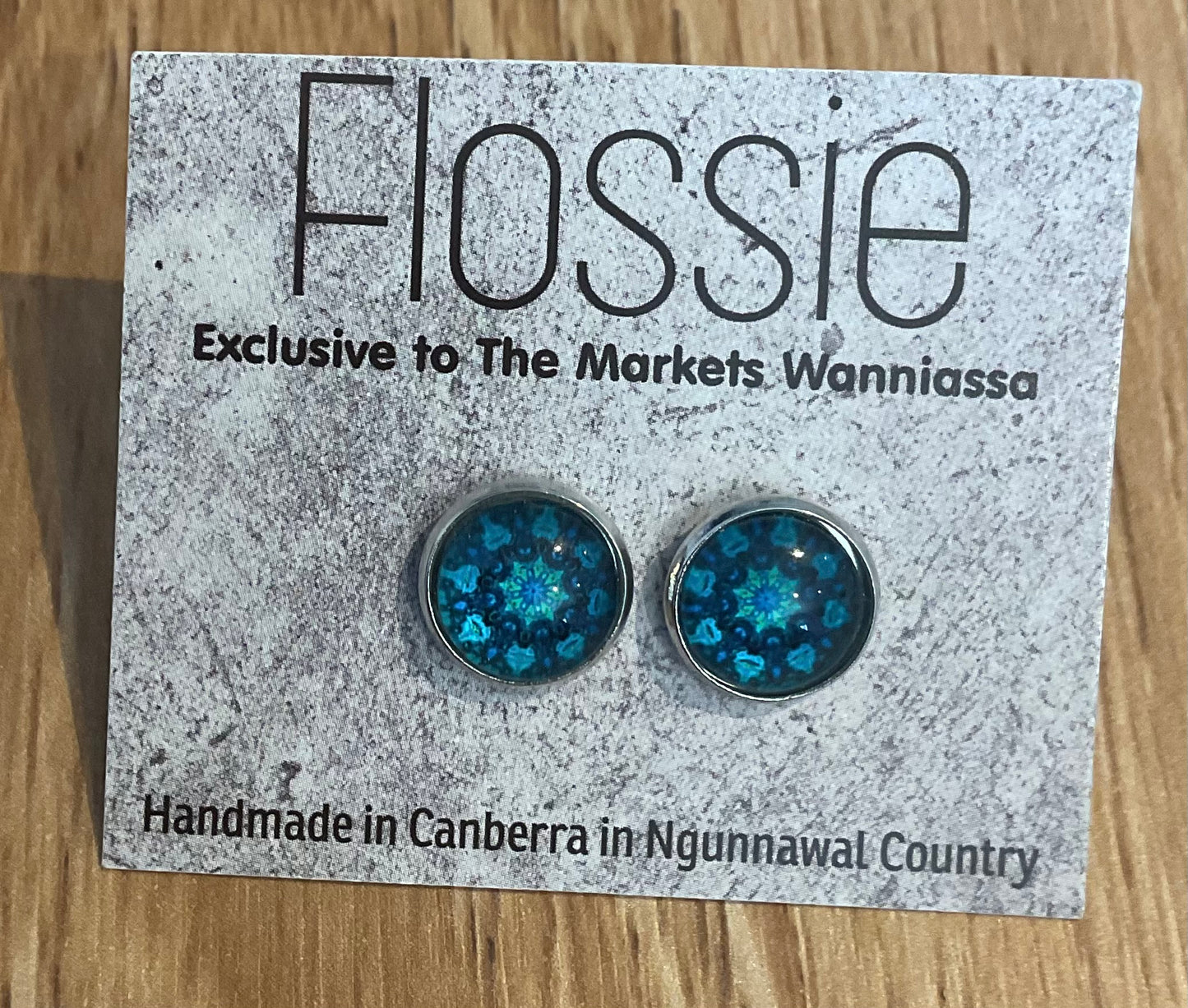 *Earrings Mandala Glass Dome Studs