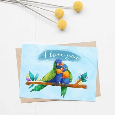 Lorikeet I Love You Card