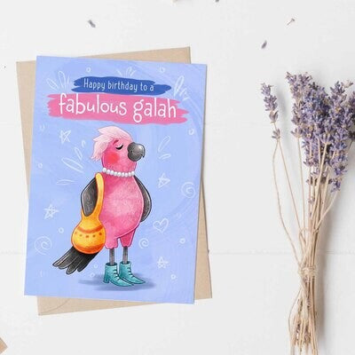 Galah Happy Birthday Card