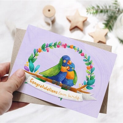 Lorikeet Wedding Card