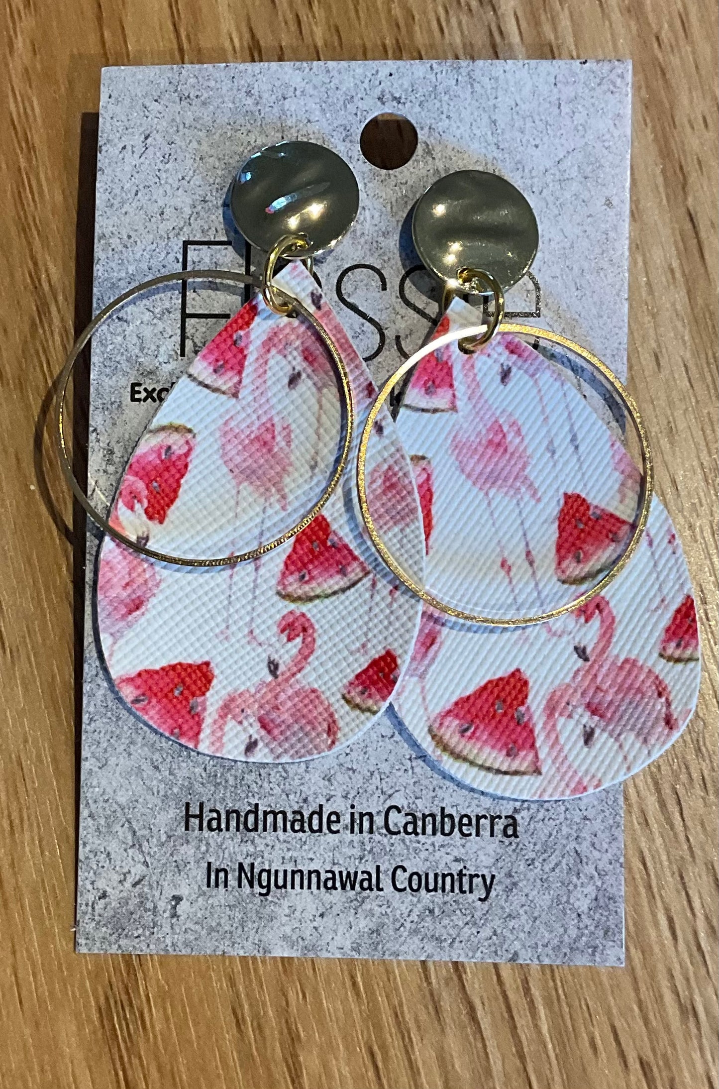 *Earrings Flamingo Watermelon Dangles