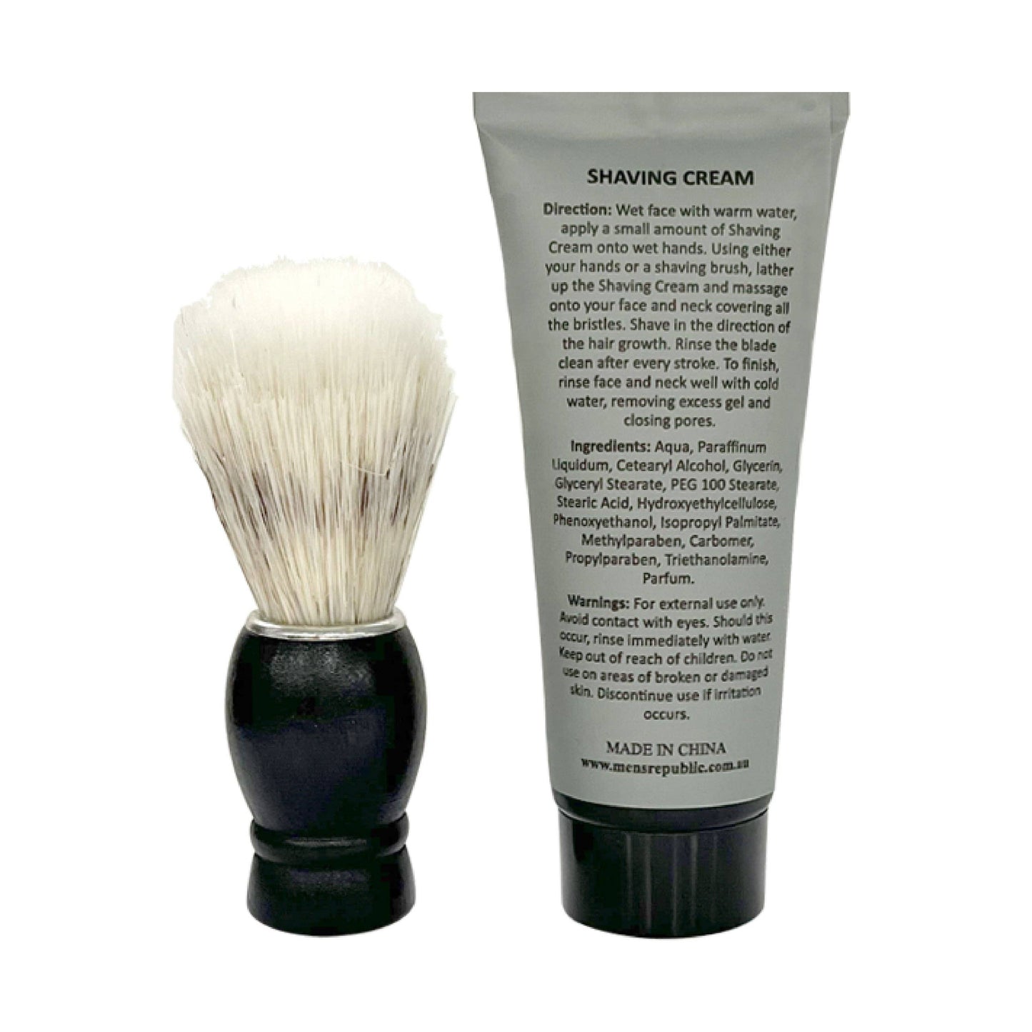 Men's Republic Mug with Shaving Cream and Beard Brush